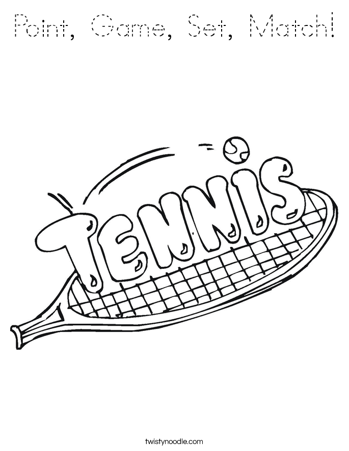 Point, Game, Set, Match! Coloring Page