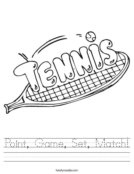 Tennis Champion Worksheet