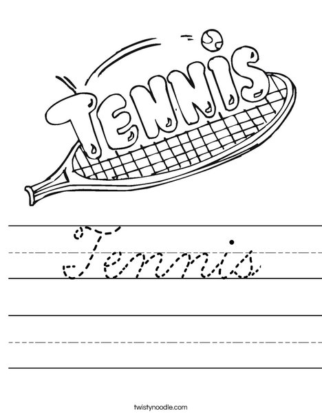 Tennis Champion Worksheet