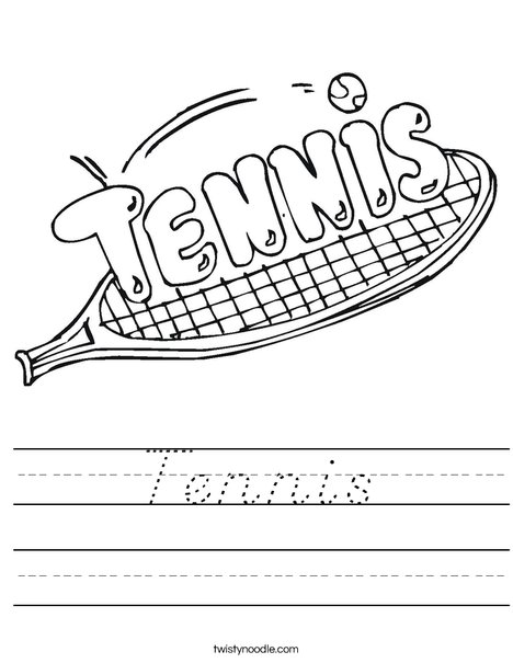 Tennis Champion Worksheet