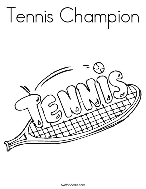Tennis Champion Coloring Page