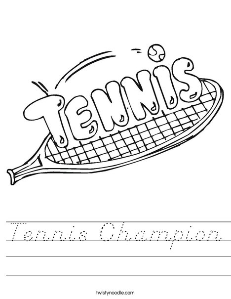 Tennis Champion Worksheet