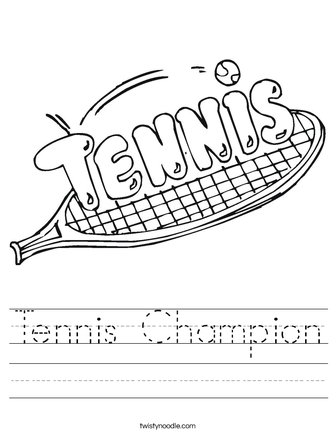 Tennis Champion Worksheet