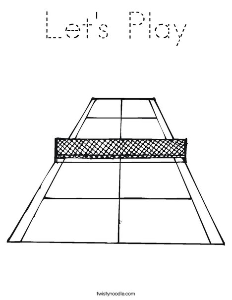 Tennis Court Coloring Page