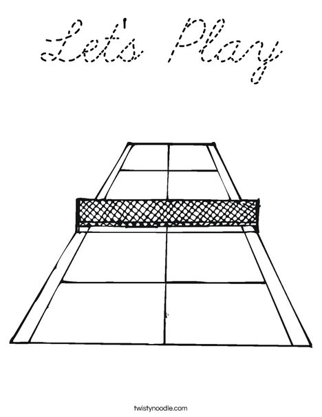 Tennis Court Coloring Page