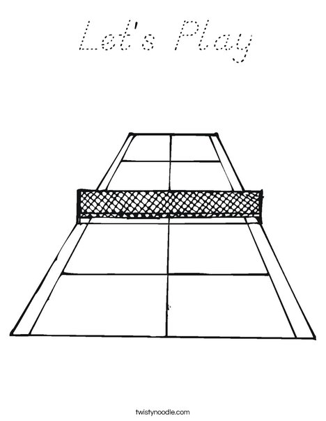 Tennis Court Coloring Page