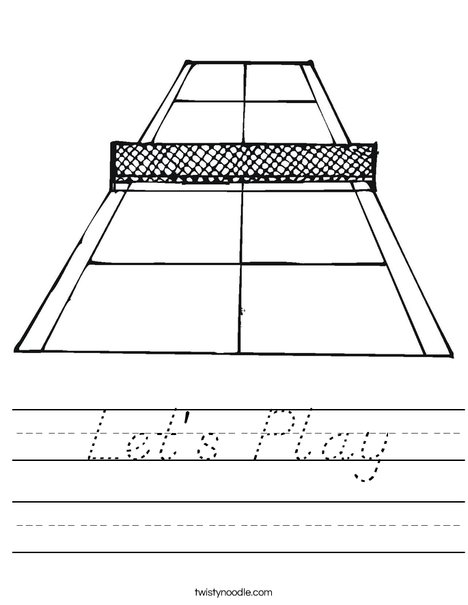 Tennis Court Worksheet