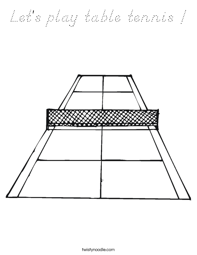 Let's play table tennis ! Coloring Page