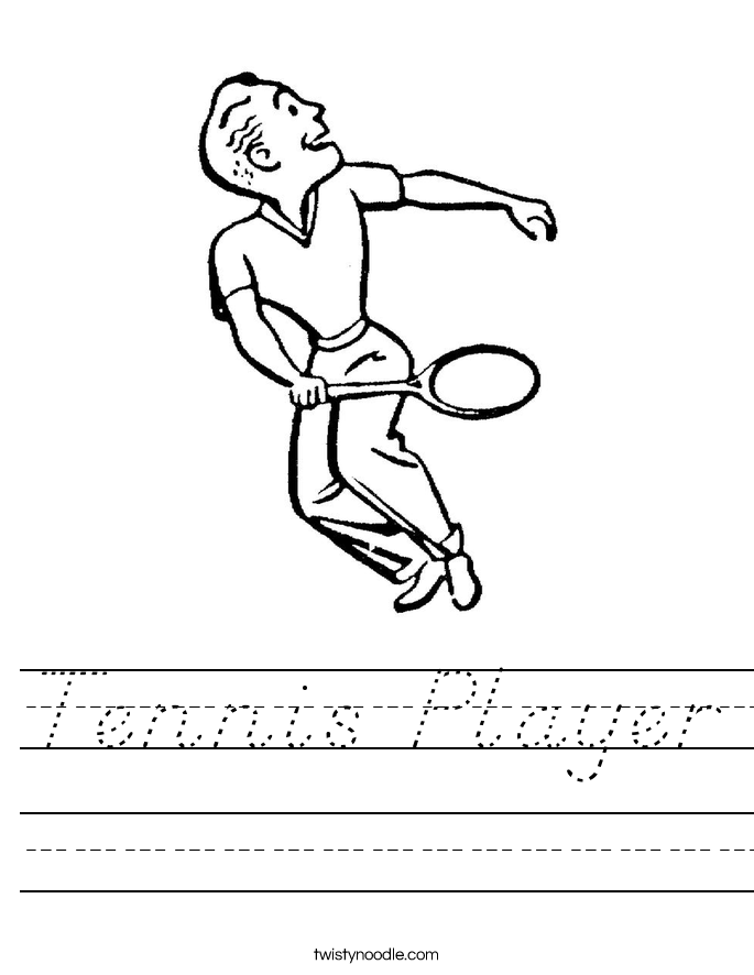 tennis player worksheet dnealian twisty noodle