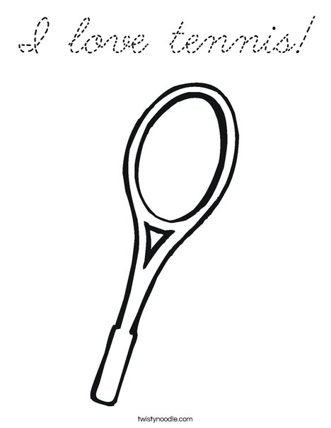 Tennis Racket Coloring Page