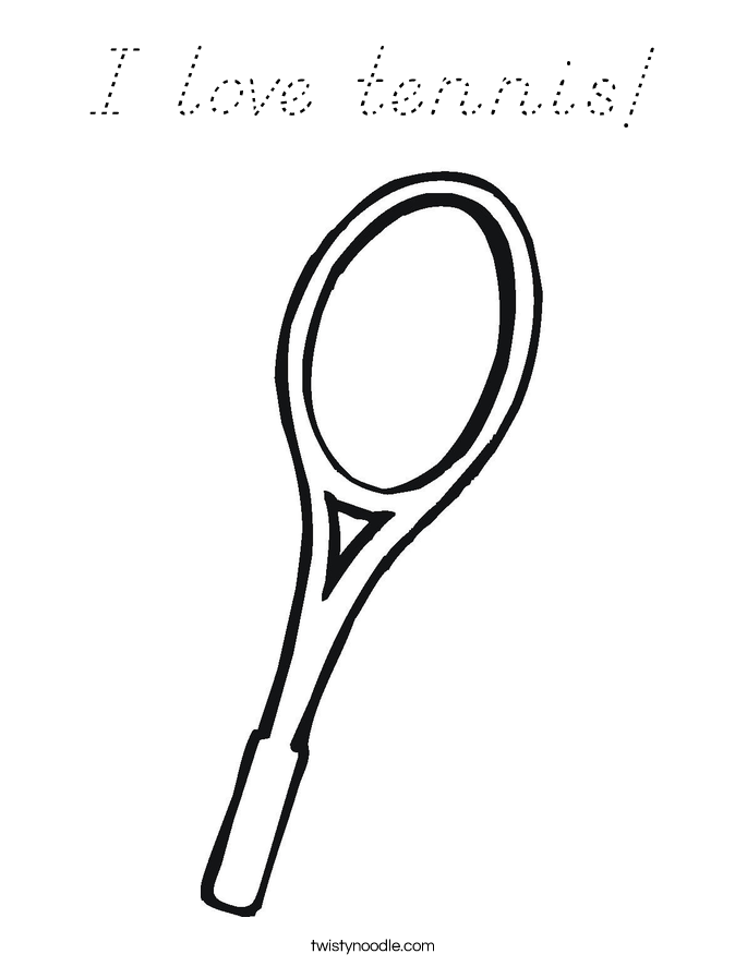 I love tennis! Coloring Page