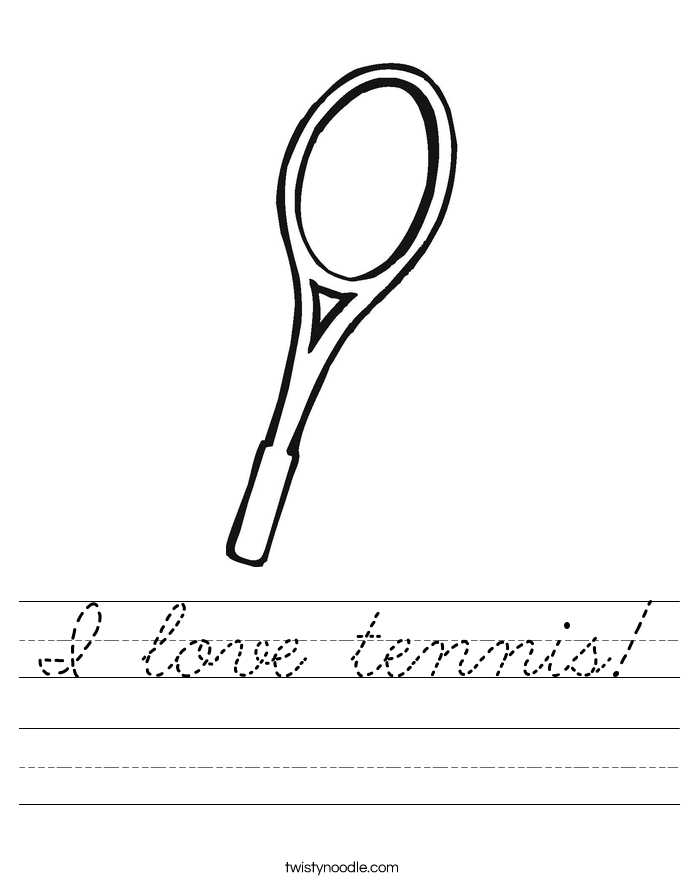 I love tennis! Worksheet