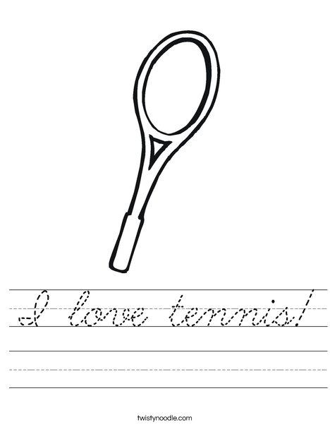 Tennis Racket Worksheet