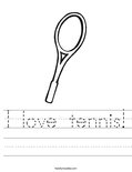 I love tennis! Worksheet