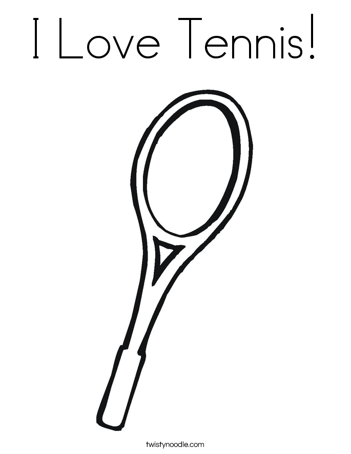 I Love Tennis! Coloring Page