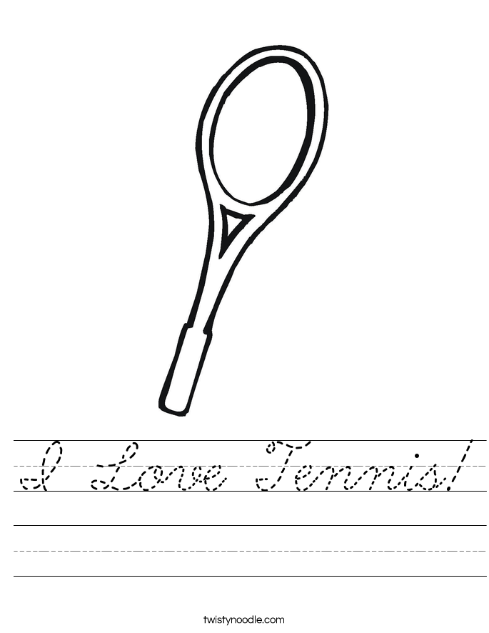 I Love Tennis! Worksheet