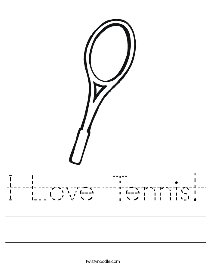 i love tennis worksheet twisty noodle