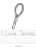 I Love Tennis! Worksheet