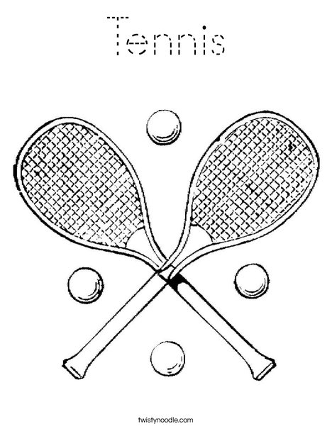 Tennis Rackets Coloring Page