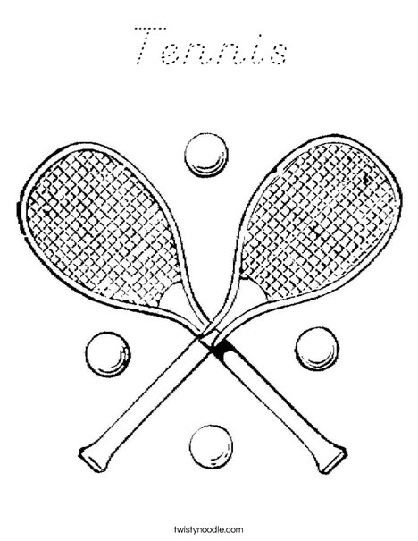 Tennis Rackets Coloring Page