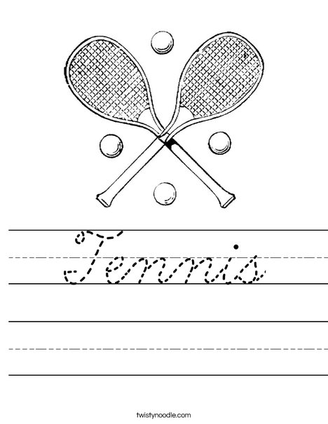 Tennis Rackets Worksheet