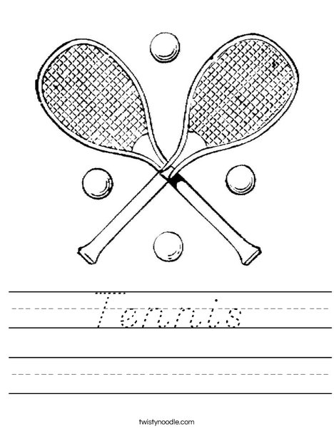 Tennis Rackets Worksheet