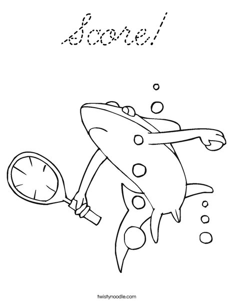 Tennis Shark Coloring Page