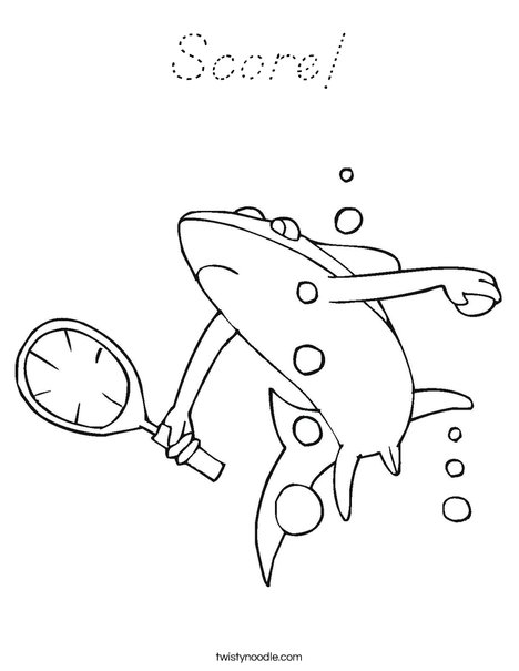 Tennis Shark Coloring Page