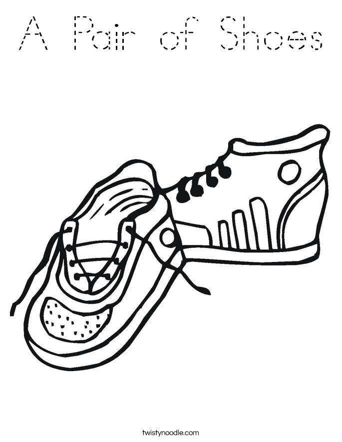 A Pair of Shoes Coloring Page