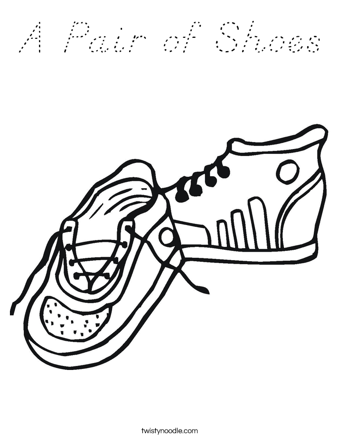 A Pair of Shoes Coloring Page