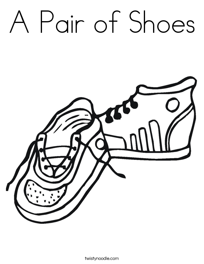 A Pair of Shoes Coloring Page