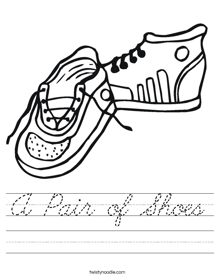 A Pair of Shoes Worksheet