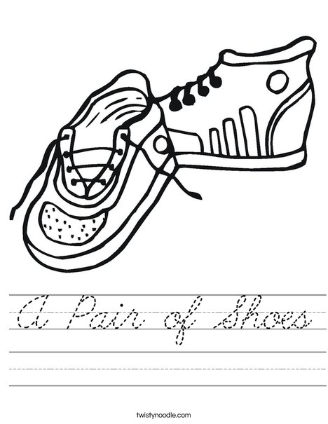 Tennis Shoes Worksheet