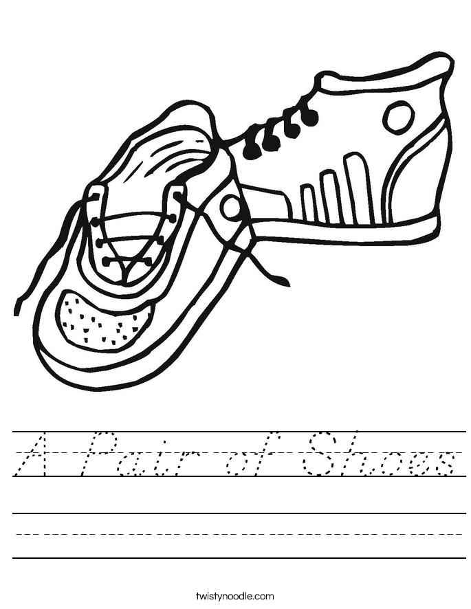 A Pair of Shoes Worksheet