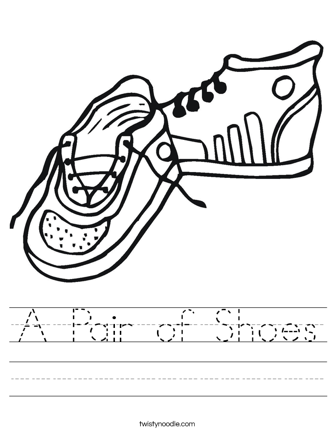 A Pair of Shoes Worksheet