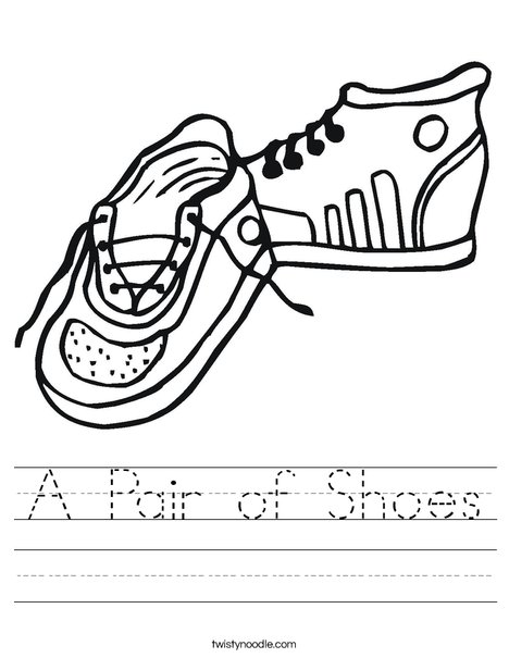 Tennis Shoes Worksheet