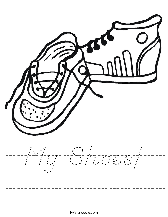 My Shoes Worksheet - D'Nealian - Twisty Noodle