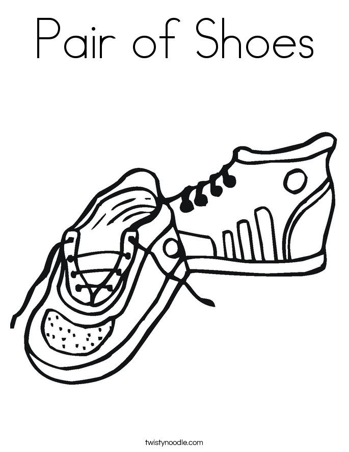 Pair of Shoes Coloring Page - Twisty Noodle