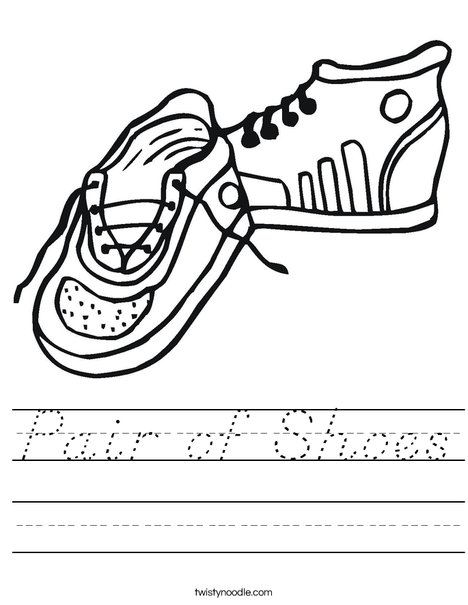Tennis Shoes Worksheet