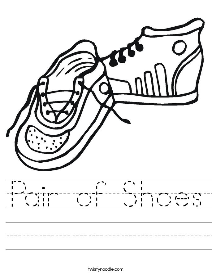 Pair of Shoes Worksheet