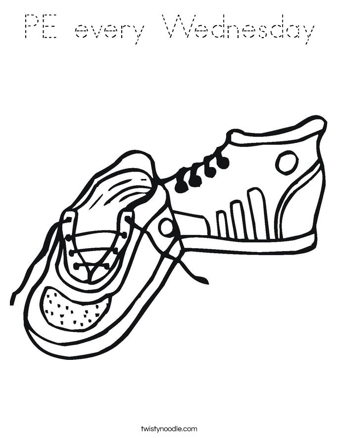 PE every Wednesday Coloring Page