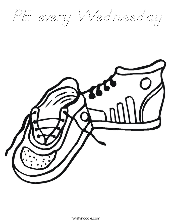 PE every Wednesday Coloring Page