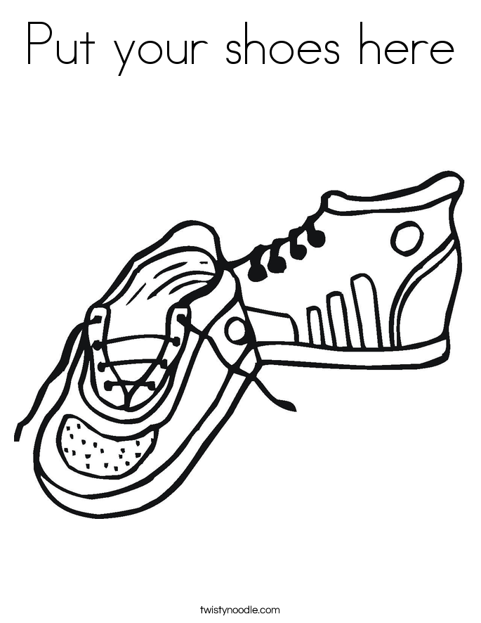 Put your shoes here Coloring Page