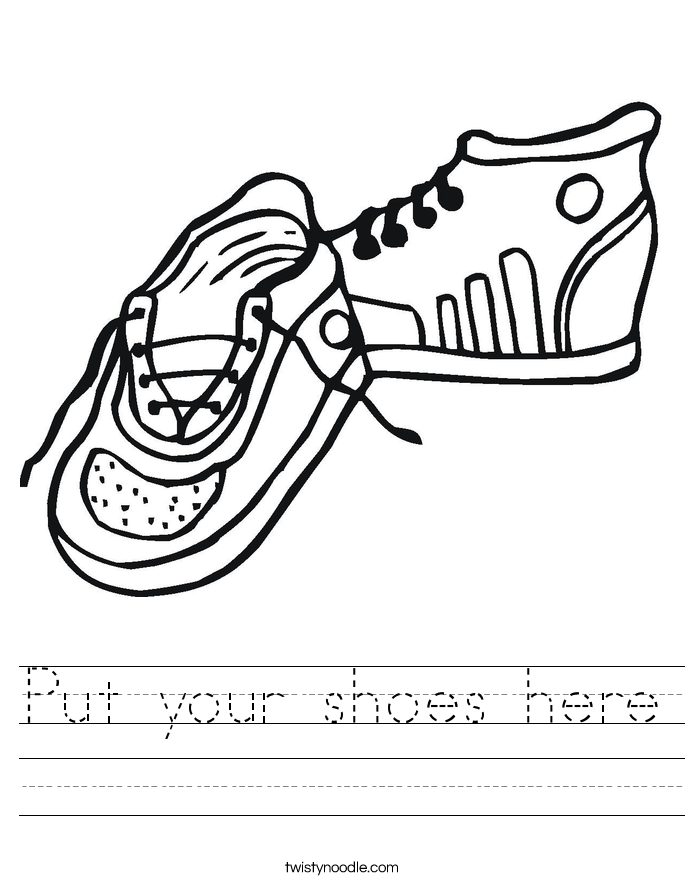 Put your shoes here Worksheet