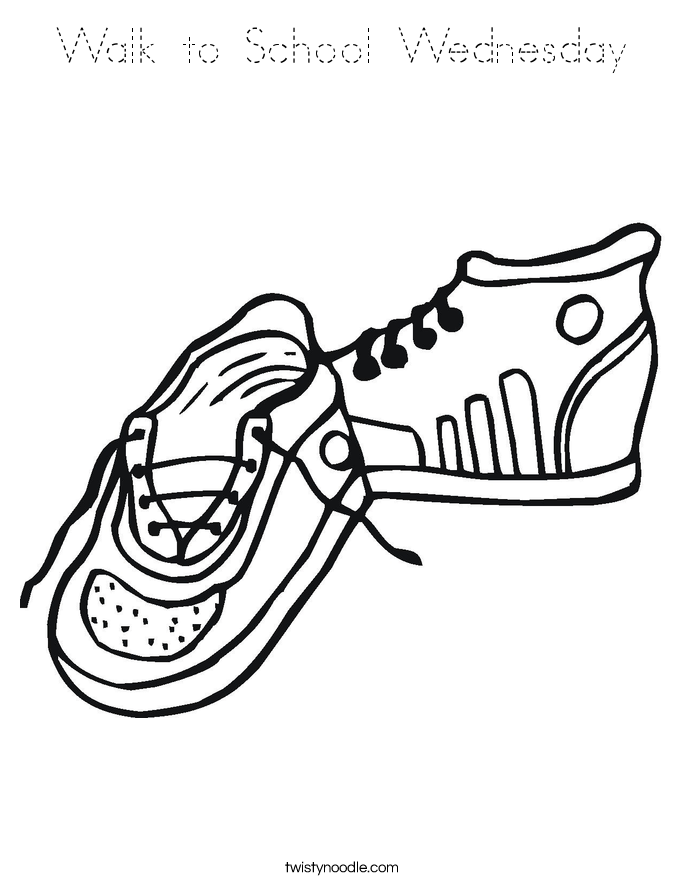 Walk to School Wednesday Coloring Page