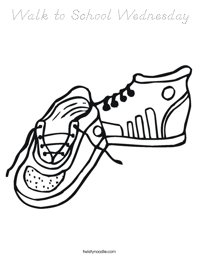 Walk to School Wednesday Coloring Page