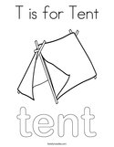 T is for Tent Coloring Page