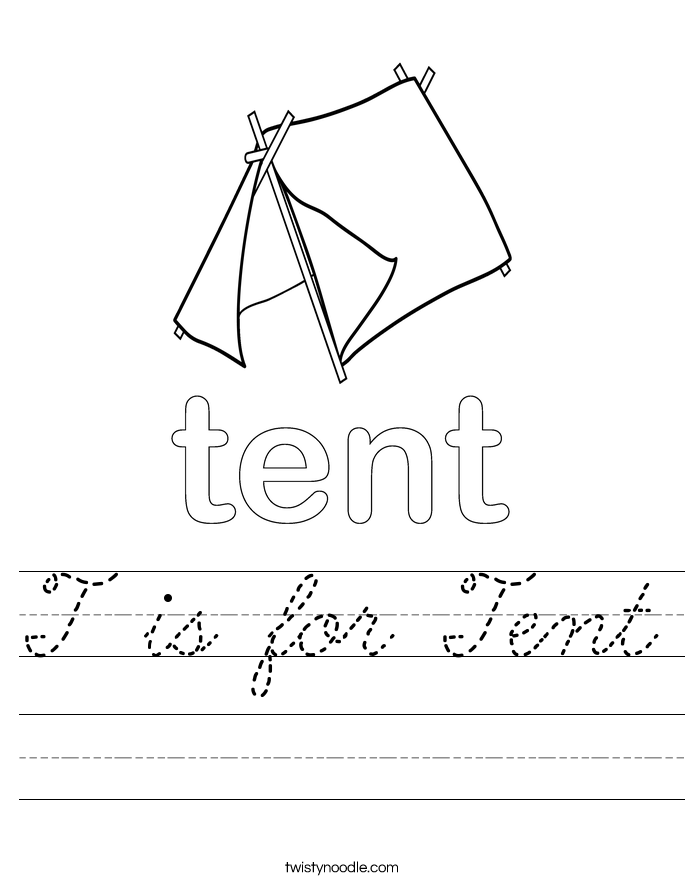 T is for Tent Worksheet