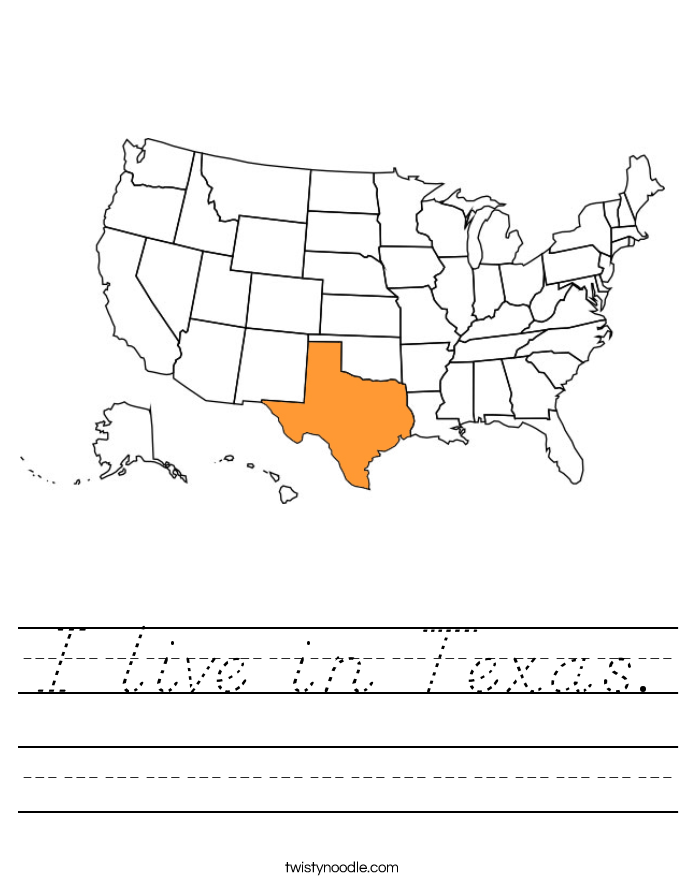I live in Texas. Worksheet