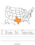 I live in Texas. Worksheet